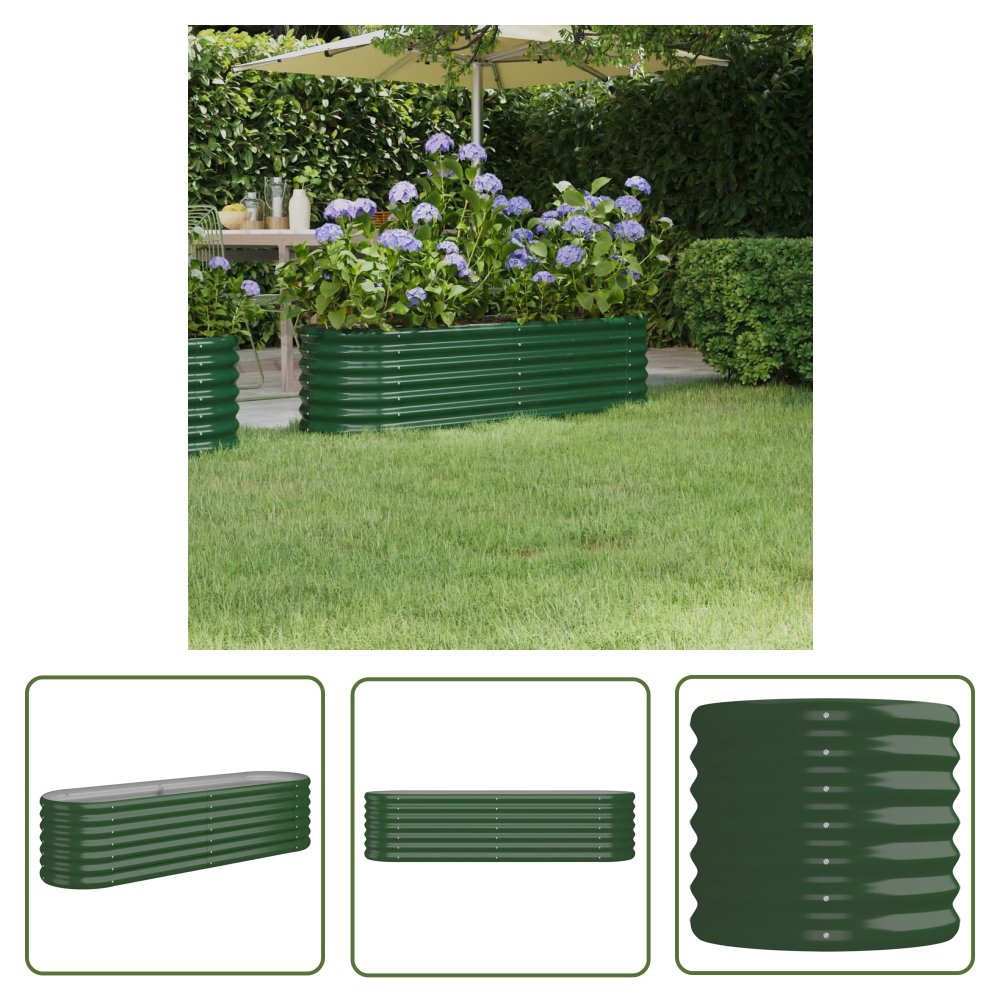 The Living Store Podwyższona donica - malowana proszkowo stal - 152x40x36 cm - Podwyższona Donica