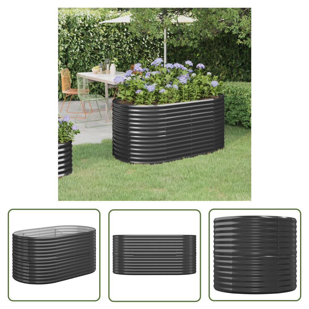 The Living Store Podwyższona donica - stal malowana proszkowo 152x80x68 cm - Podwyższona Donica