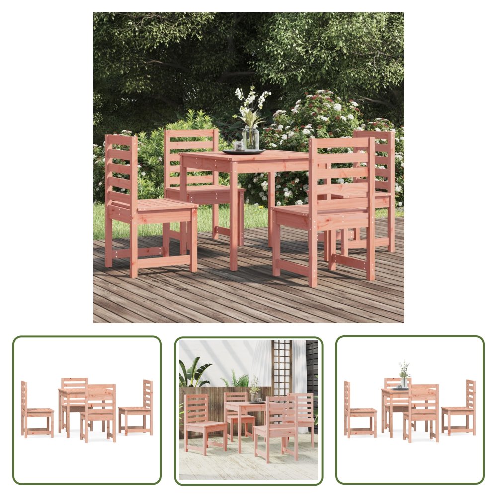 The Living Store 5-częściowy zestaw mebli ogrodowych - lite drewno daglezjowe - Zestaw Mebli Do Ogrodu