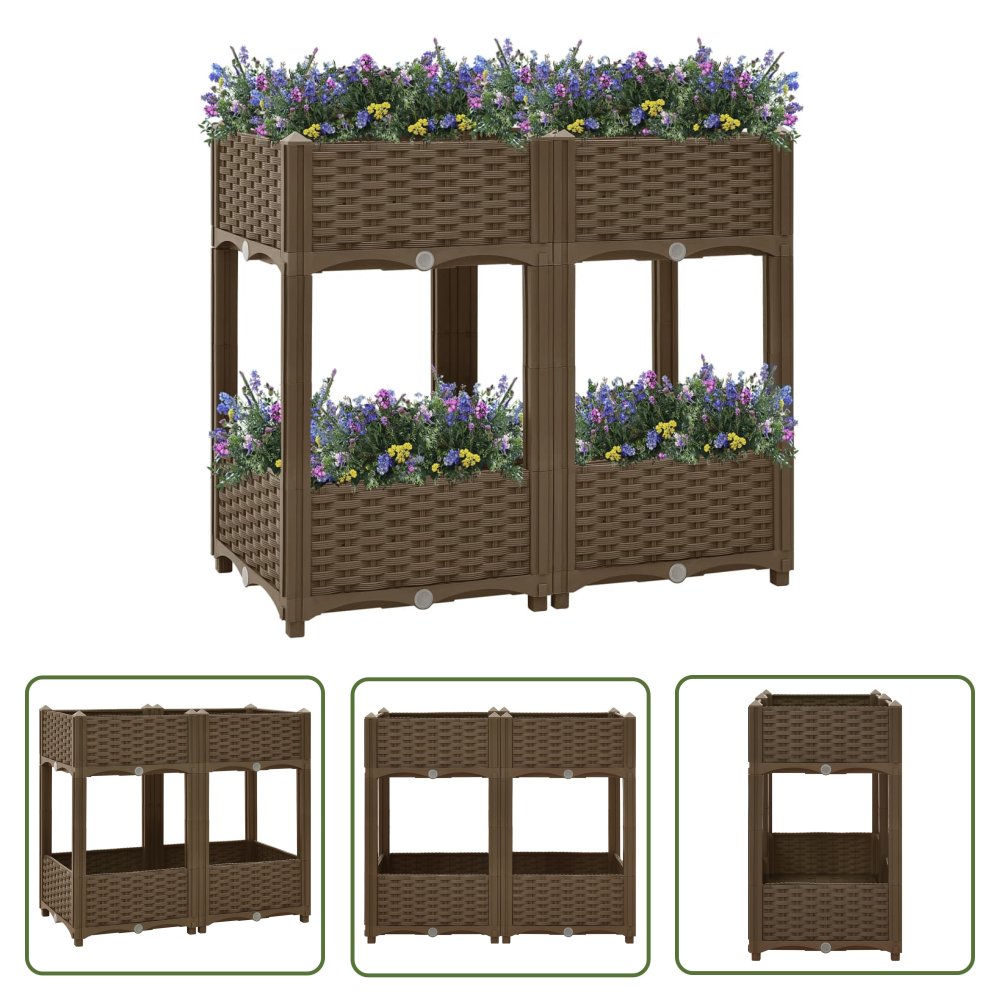 The Living Store Donica do podniesionej rabaty - 80x40x71 cm - polipropylen - Podwyższona Donica