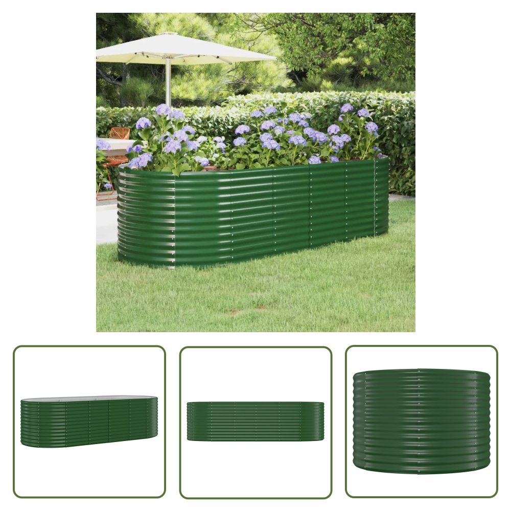 The Living Store Podwyższona donica - malowana proszkowo stal - 249x100x68 cm - Podwyższona Donica