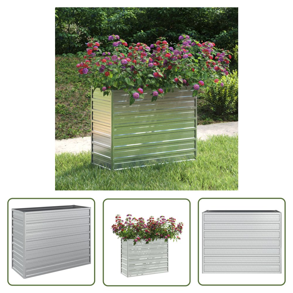 The Living Store Donica do podwyższonej rabaty - 100x40x77cm - stal galwanizowana - Donica