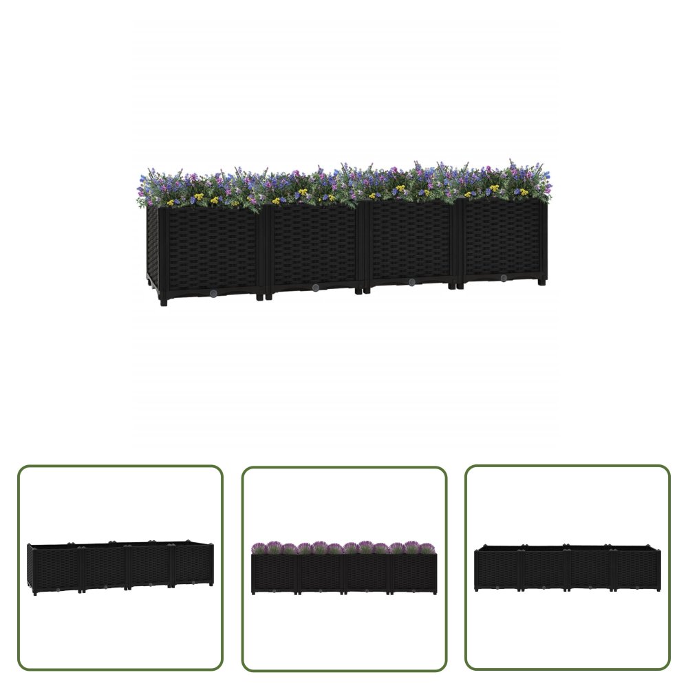 The Living Store Donica do podniesionej rabaty - 160x40x38 cm - polipropylen - Podwyższona Donica