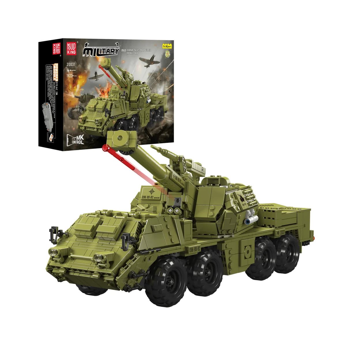 Zdalnie sterowany Samobieżna Haubica RC - Klocki konstrukcyjne MOULD KING 1923el. TECHNIC