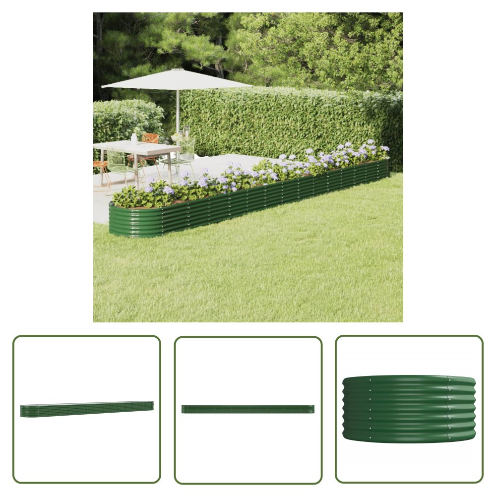 The Living Store Podwyższona donica - malowana proszkowo stal - 620x80x36 cm - Podwyższona Donica