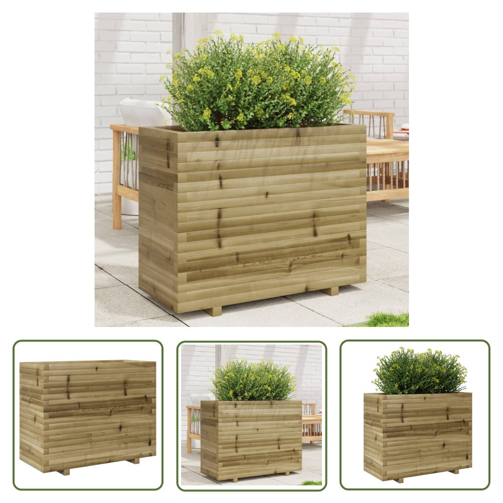 The Living Store Donica ogrodowa - 90x40x72 -5 cm - impregnowane drewno sosnowe - Donica Ogrodowa