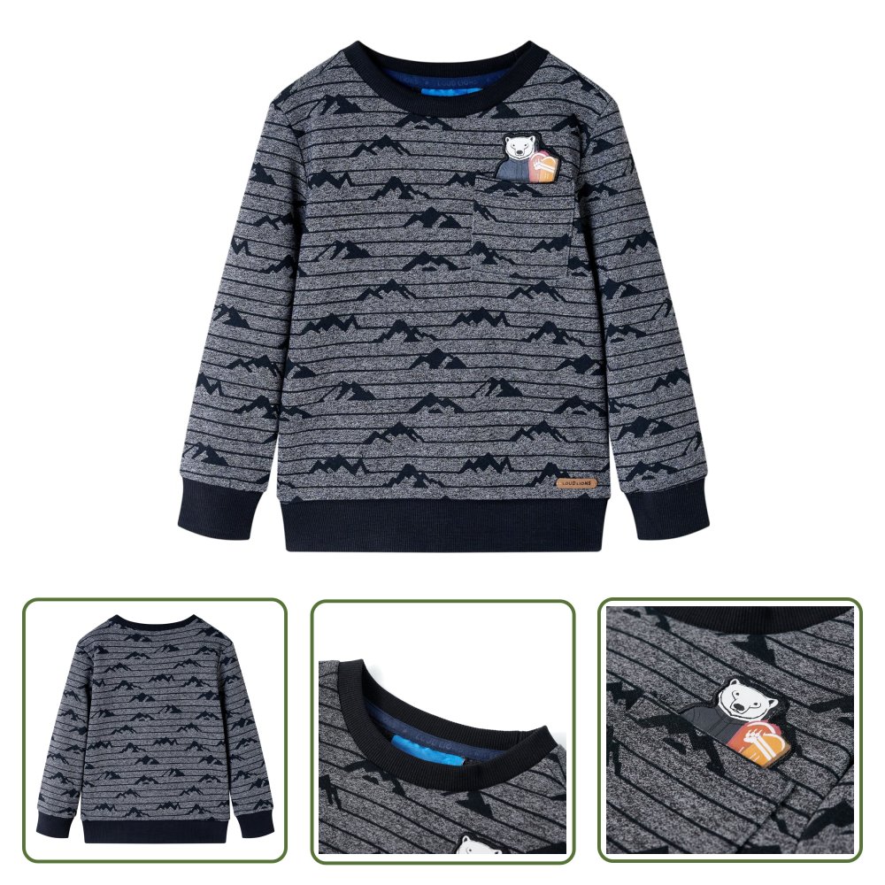 Bluza dziecięca - granatowy melanż - 128 - Bluza Dla Dziecka