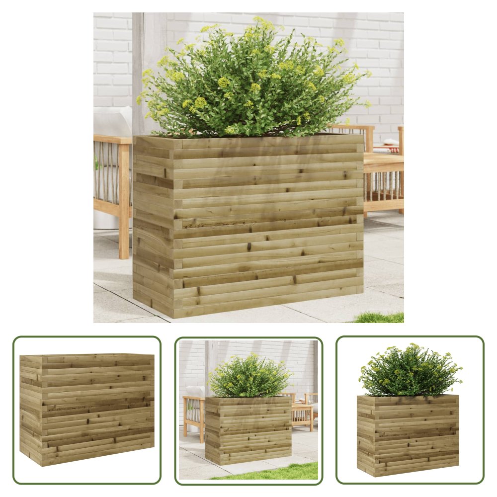 The Living Store Donica ogrodowa - 90x40x68 -5 cm - impregnowane drewno sosnowe - Donica Ogrodowa