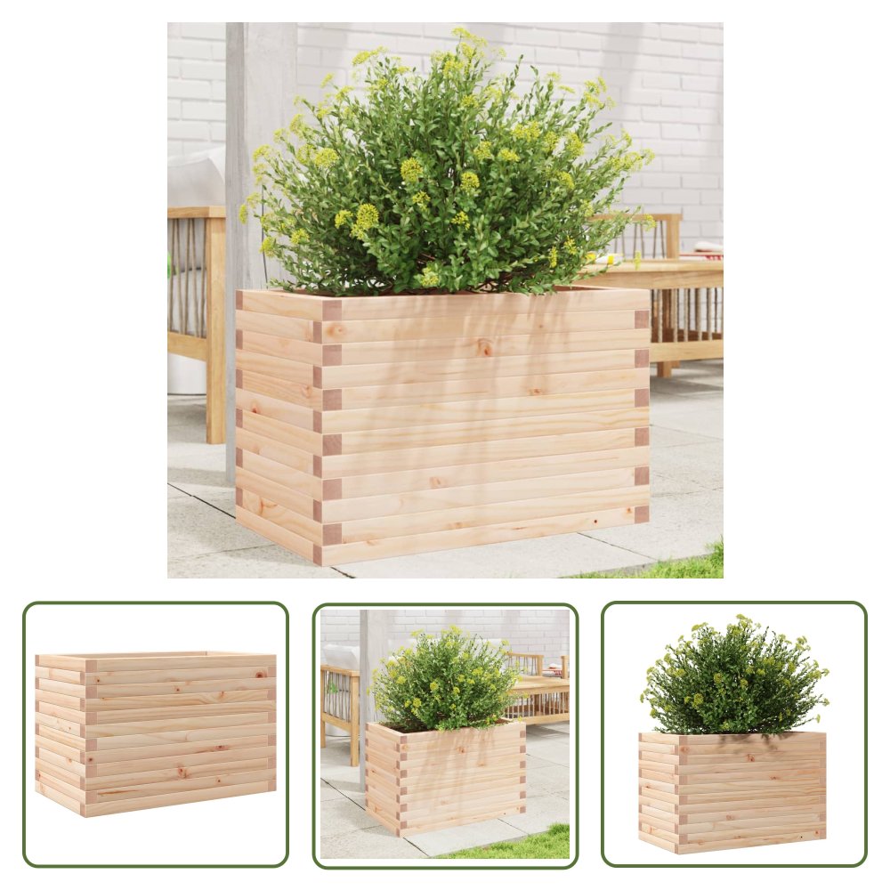 The Living Store Donica ogrodowa - 70x40x45 -5 cm - lite drewno sosnowe - Donica Ogrodowa