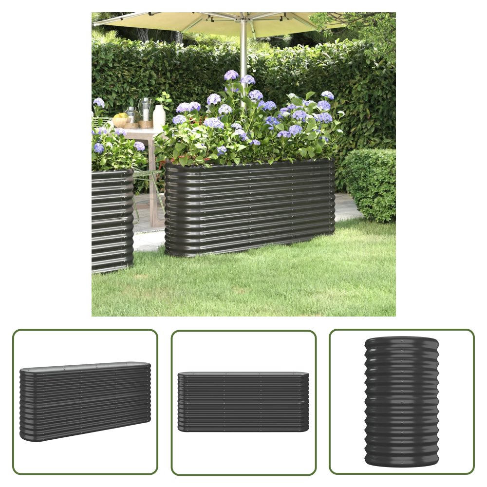 The Living Store Podwyższona donica - stal malowana proszkowo 152x40x68 cm - Podwyższona Donica