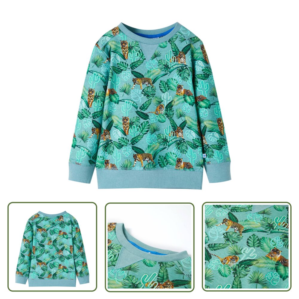 Bluza dziecięca - jasnozielony melanż - 128 - Bluza Dziecięca