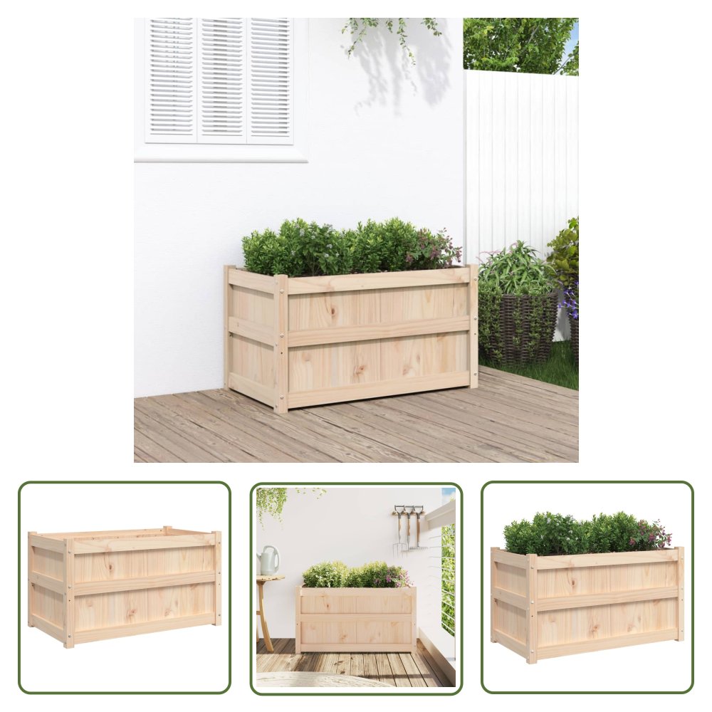 The Living Store Donica ogrodowa - 90x50x50 cm - lite drewno sosnowe - Donica