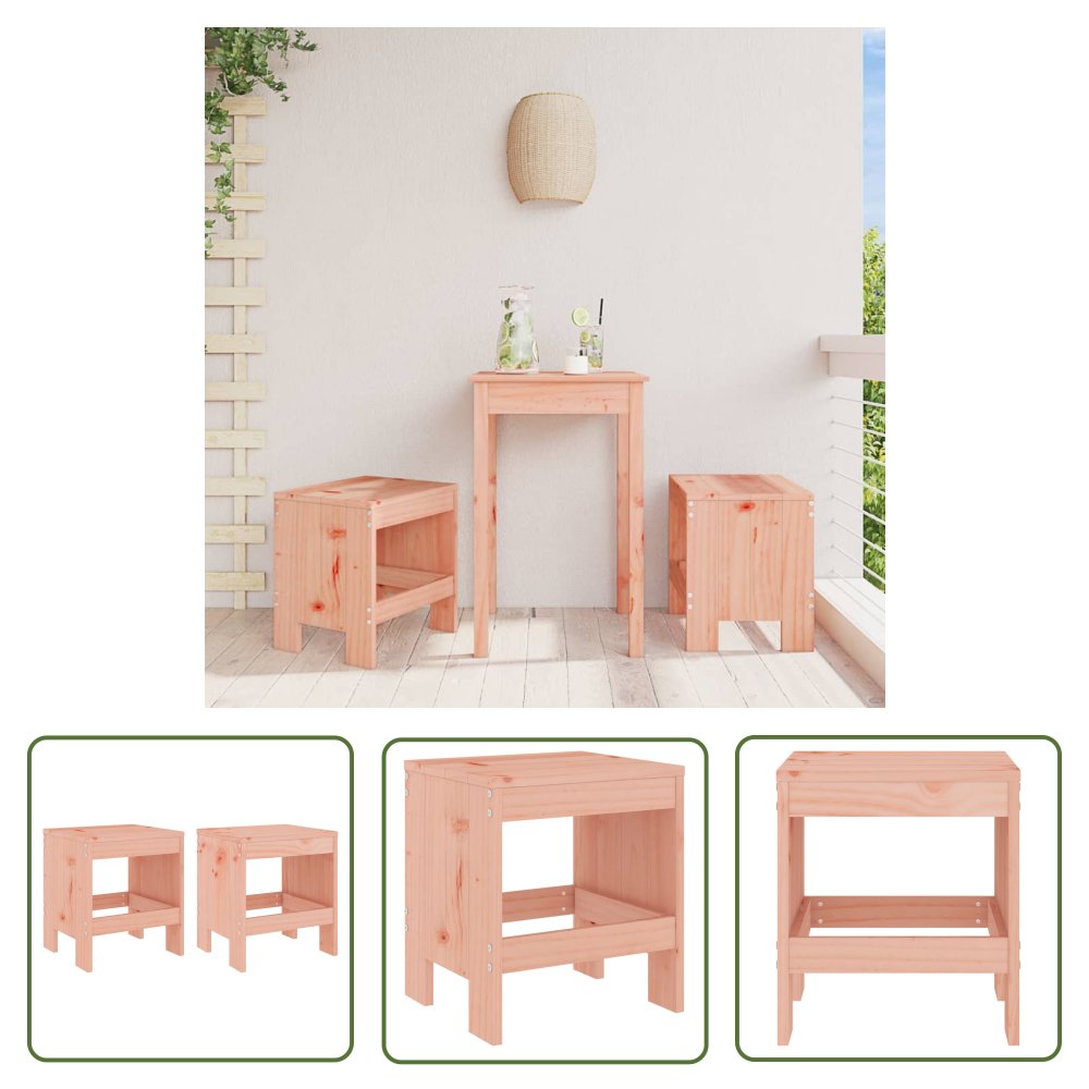 The Living Store Stołki ogrodowe - 2 szt. - 40x36x45 cm - lite drewno daglezjowe - Stołek