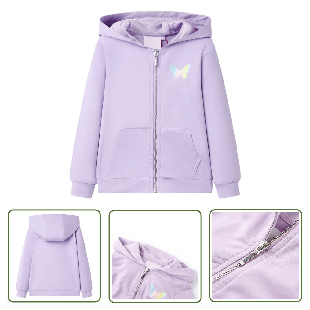 Bluza dziecięca z kapturem - liliowa - 92 - Bluza Dziecięca