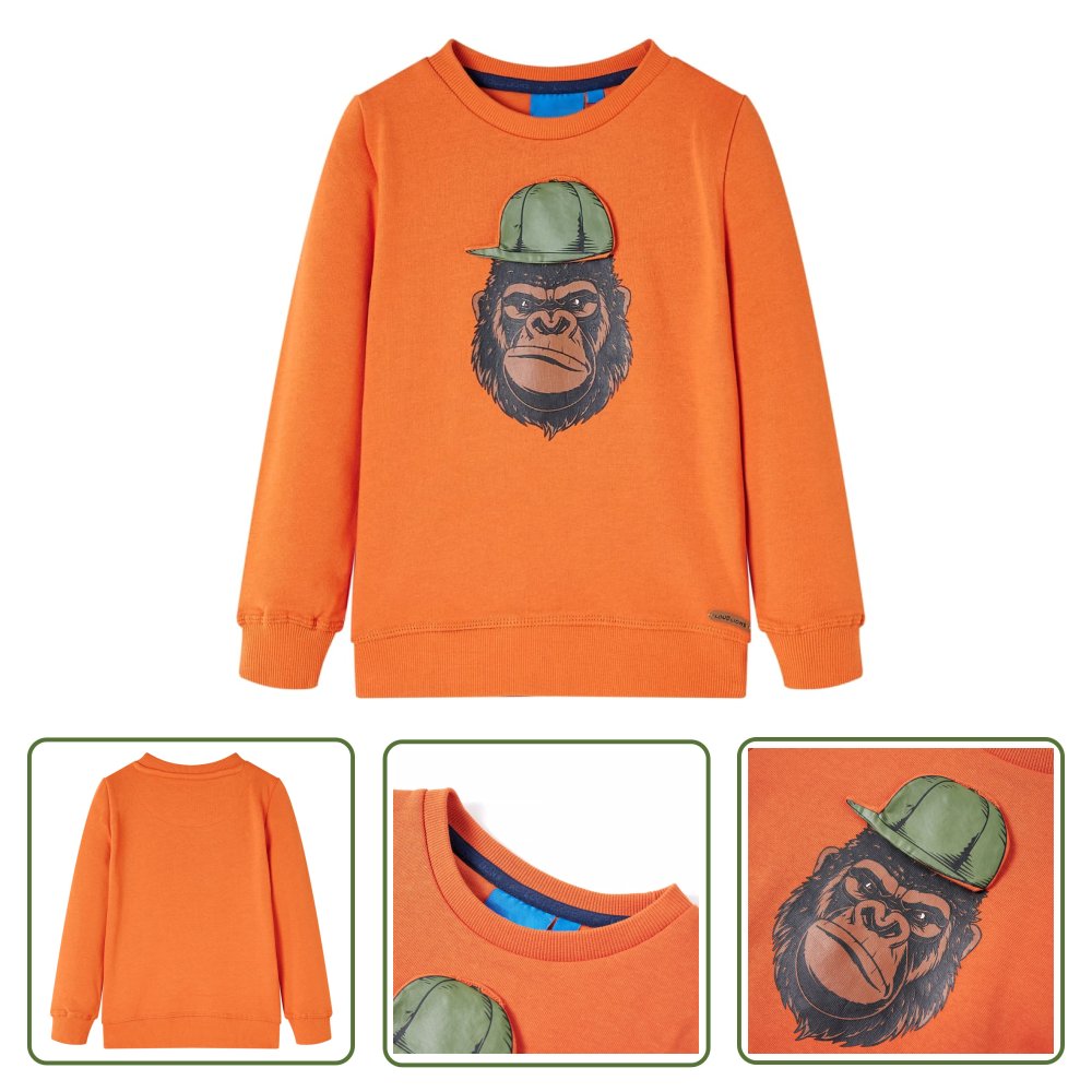 Bluza dziecięca - ciemnopomarańczowa - 128 - Bluza Dla Dziecka