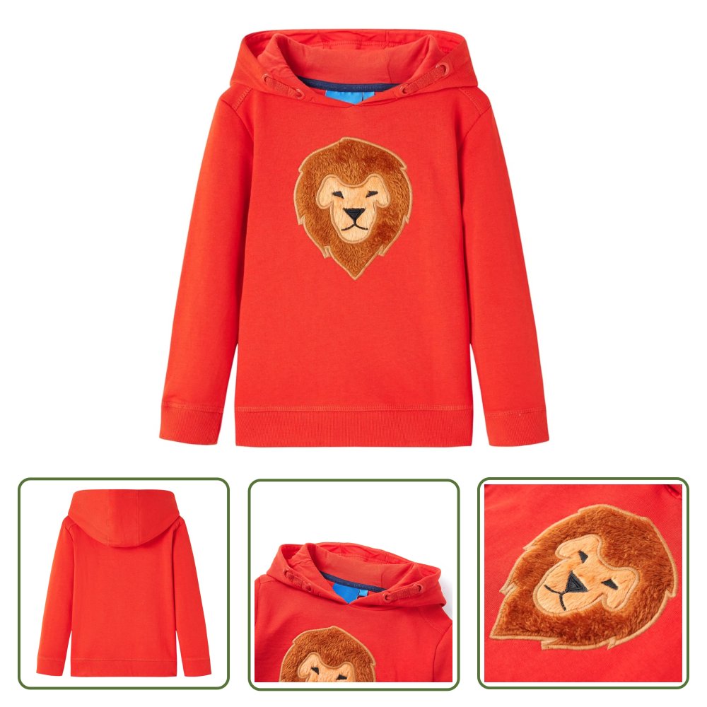 Bluza dziecięca z kapturem - czerwona - 116 - Bluza Dziewczęca