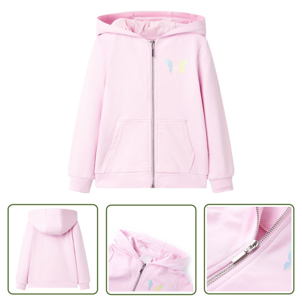 Bluza dziecięca z kapturem - jasnoróżowa - 92 - Bluza Dziecięca