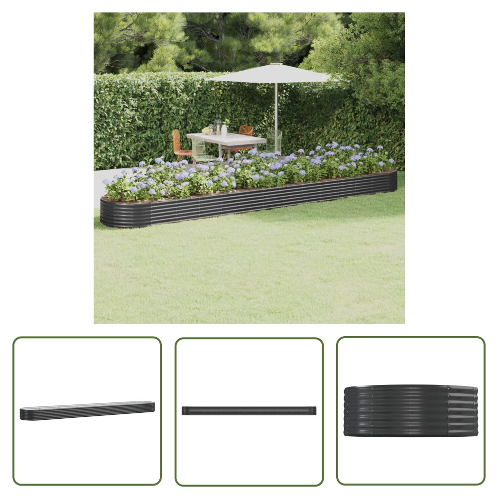 The Living Store Podwyższona donica - stal malowana proszkowo 544x100x36 cm - Podwyższona Donica