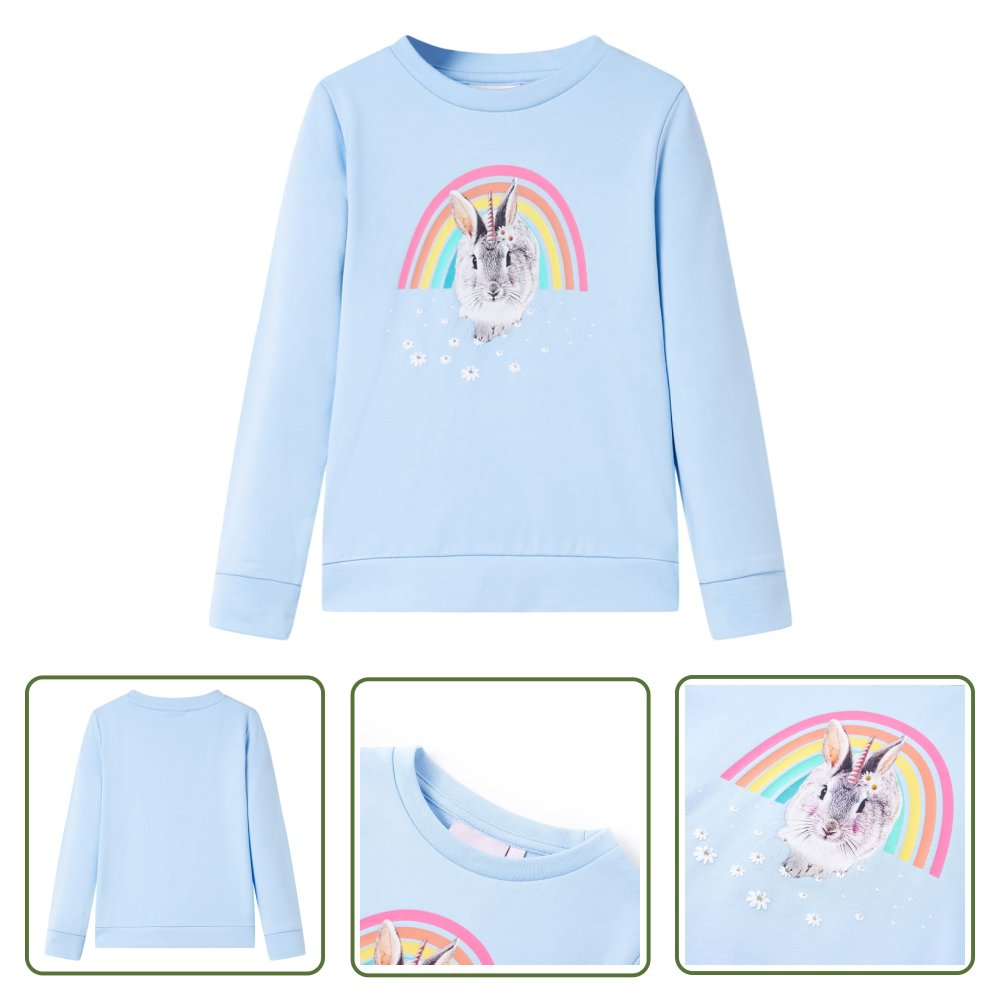 Bluza dziecięca - jasnoniebieska - 128 - Bluza Dla Dziecka