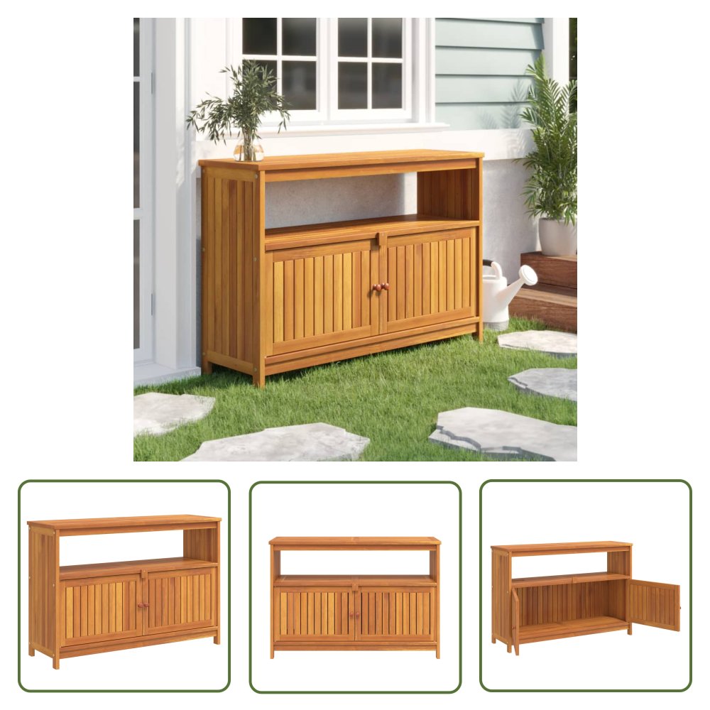 The Living Store Ogrodowy stolik konsolowy - 110x35x75 cm - lite drewno akacjowe - Stolik Konsolowy