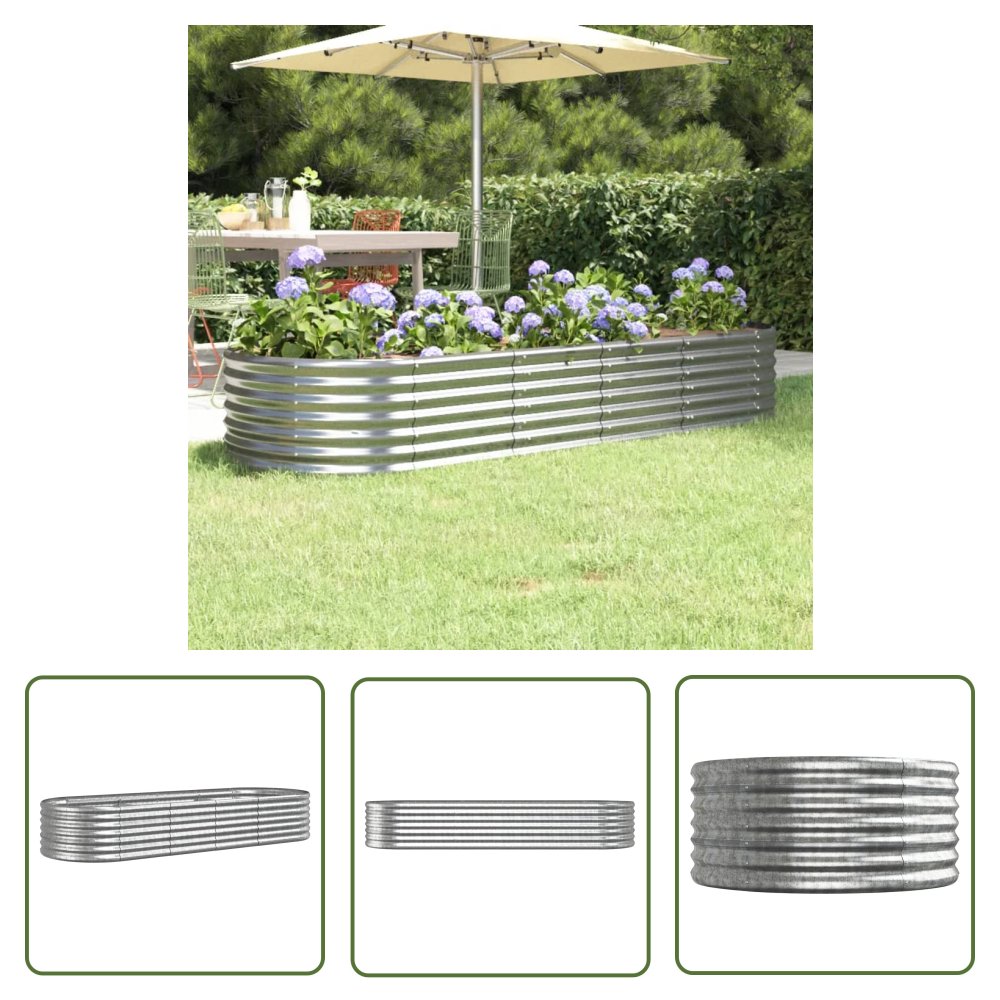 The Living Store Podwyższona donica - malowana proszkowo stal 224x80x36 cm - Podwyższona Donica