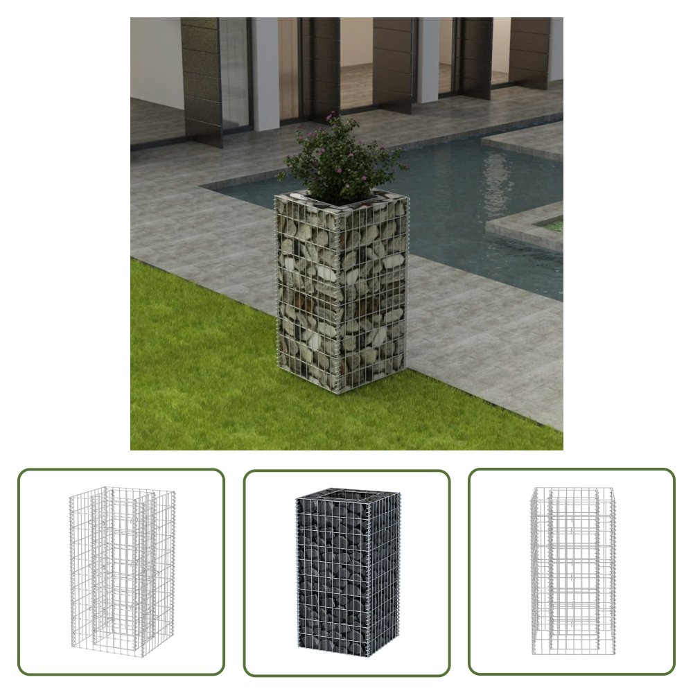 The Living Store Podwyższona donica - ze stali - 50 x 50 x 100 cm - Podwyższona Donica