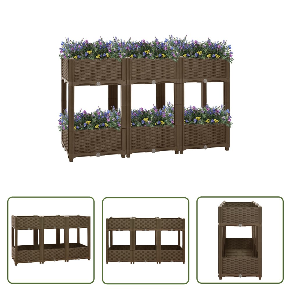 The Living Store Donica do podniesionej rabaty - 120x40x71 cm - polipropylen - Podwyższona Donica