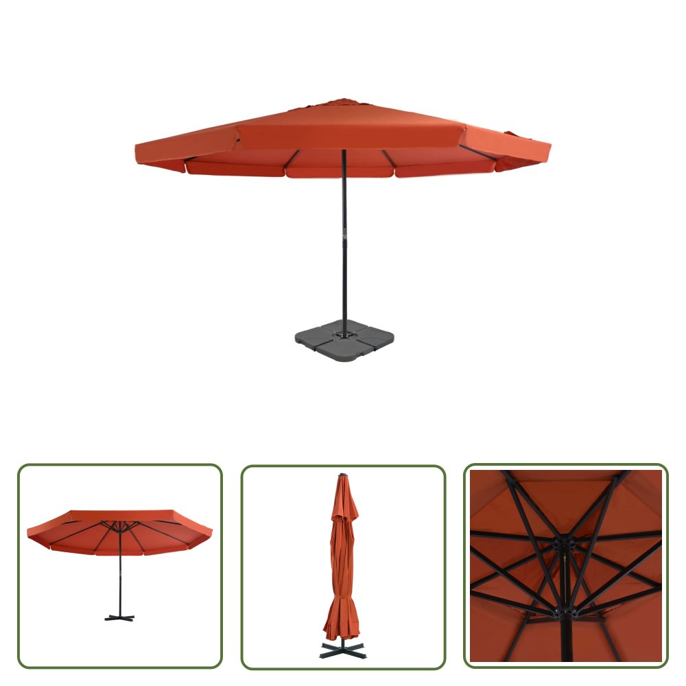 The Living Store Parasol ogrodowy z przenośną podstawą - terakota - Parasol Ogrodowy