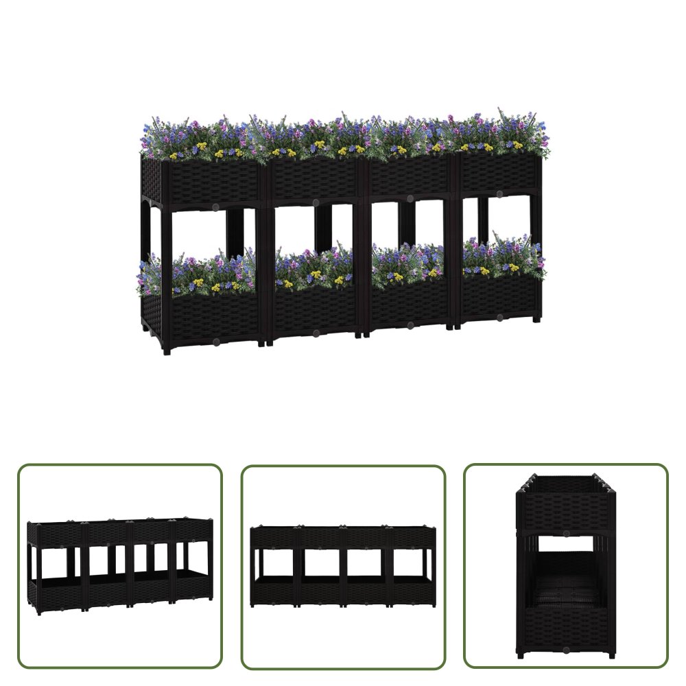 The Living Store Donica do podniesionej rabaty - 160x40x71 cm - polipropylen - Podwyższona Donica