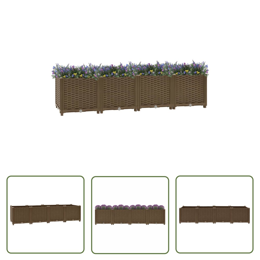 The Living Store Donica do podniesionej rabaty - 160x40x38 cm - polipropylen - Podwyższona Donica