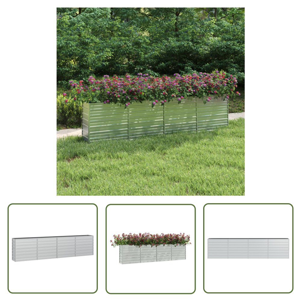 The Living Store Donica do podwyższonej rabaty - 320x40x77 cm - stal galwanizowana - Donica