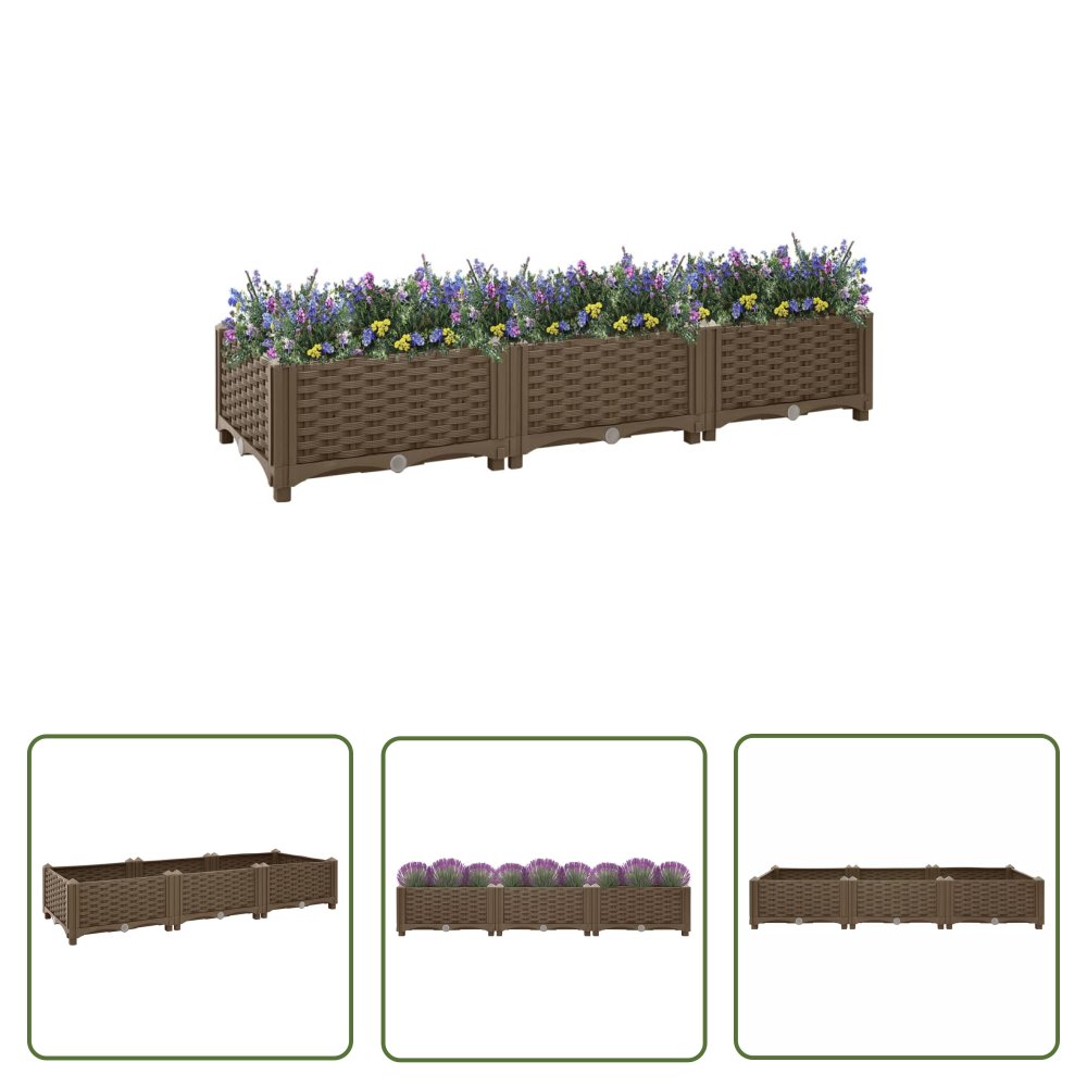 The Living Store Donica do podniesionej rabaty - 120x40x23 cm - polipropylen - Podwyższona Donica
