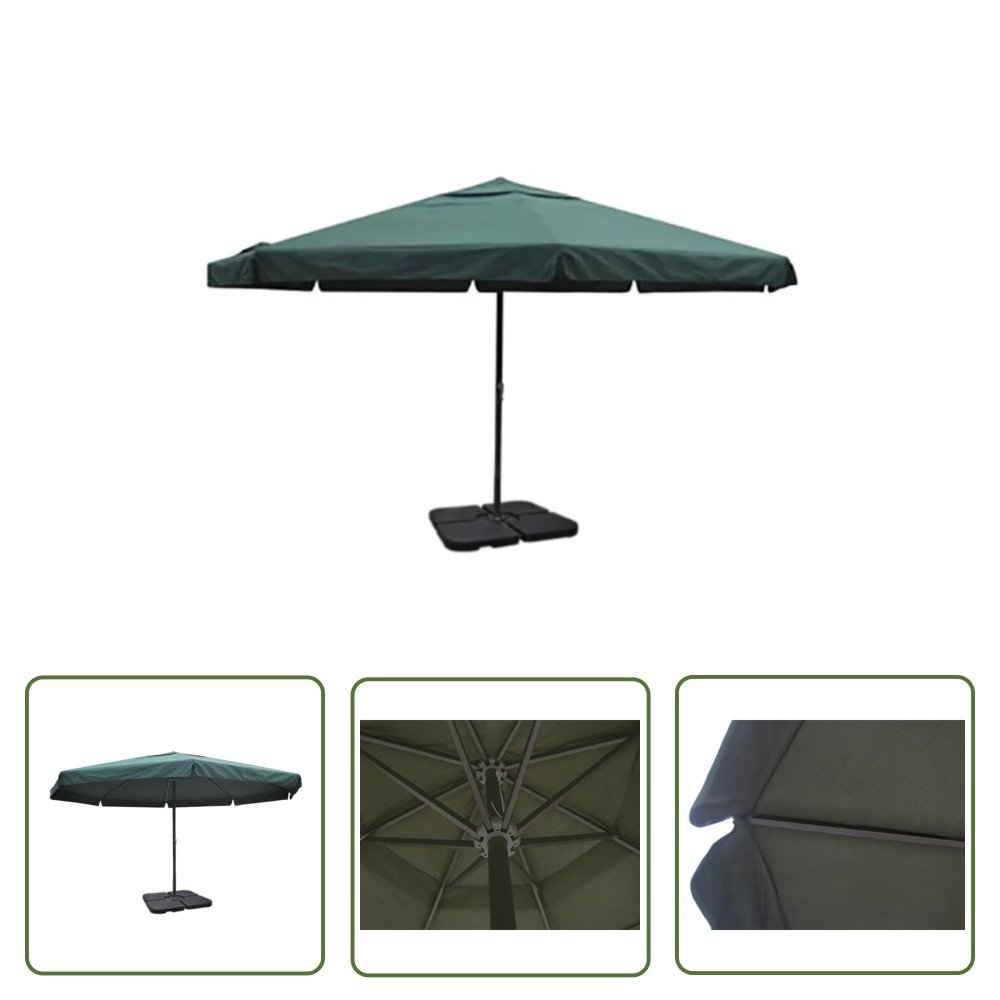 The Living Store Parasol ogrodowy z przenośną - aluminiową podstawą - zielony - Parasol Ogrodowy