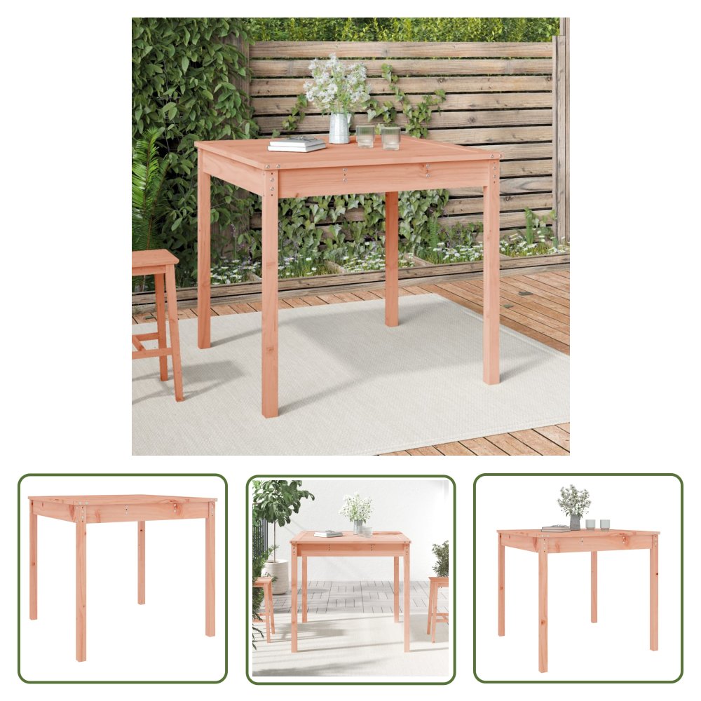 The Living Store Stół ogrodowy - 82 -5x82 -5x76 cm - lite drewno daglezjowe - Stół Ogrodowy