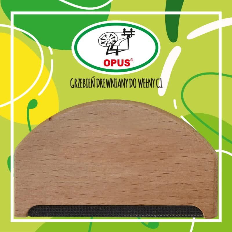 Drewniany grzebień do wełny na zmechacenia i kulki 7,7 x 4,2 cm do odzieży