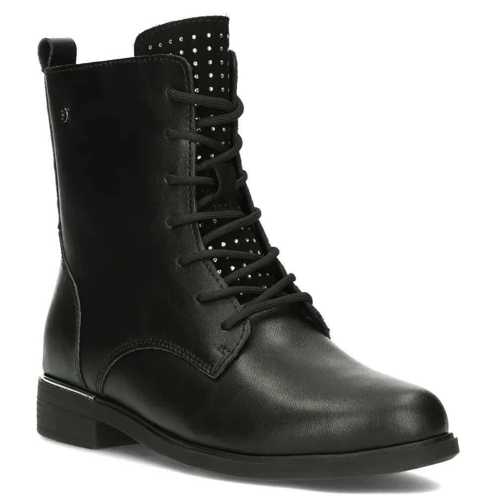 Buty zimowe ocieplane botki damskie skórzane czarne Filippo DBT4747/24 -36