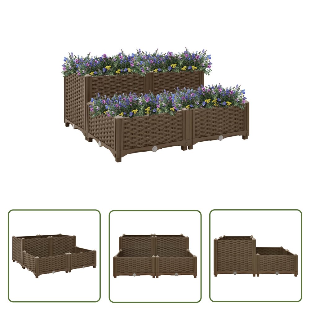 The Living Store Donica do podniesionej rabaty - 80x80x38 cm - polipropylen - Podwyższona Donica