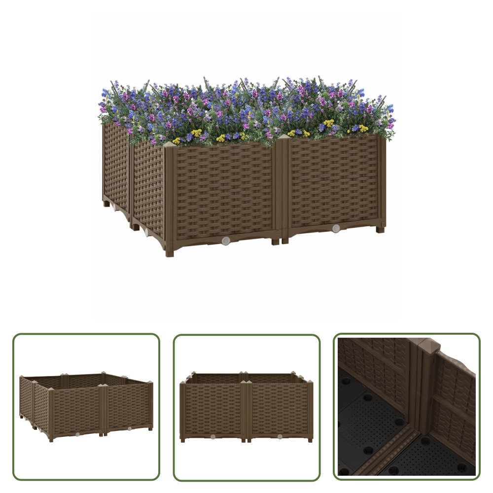 The Living Store Donica do podniesionej rabaty - 80x80x38 cm - polipropylen - Podwyższona Donica