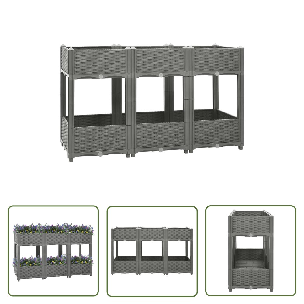 The Living Store Donica do podwyższonej rabaty - 120x40x71 cm - polipropylen - Donice Ogrodowa