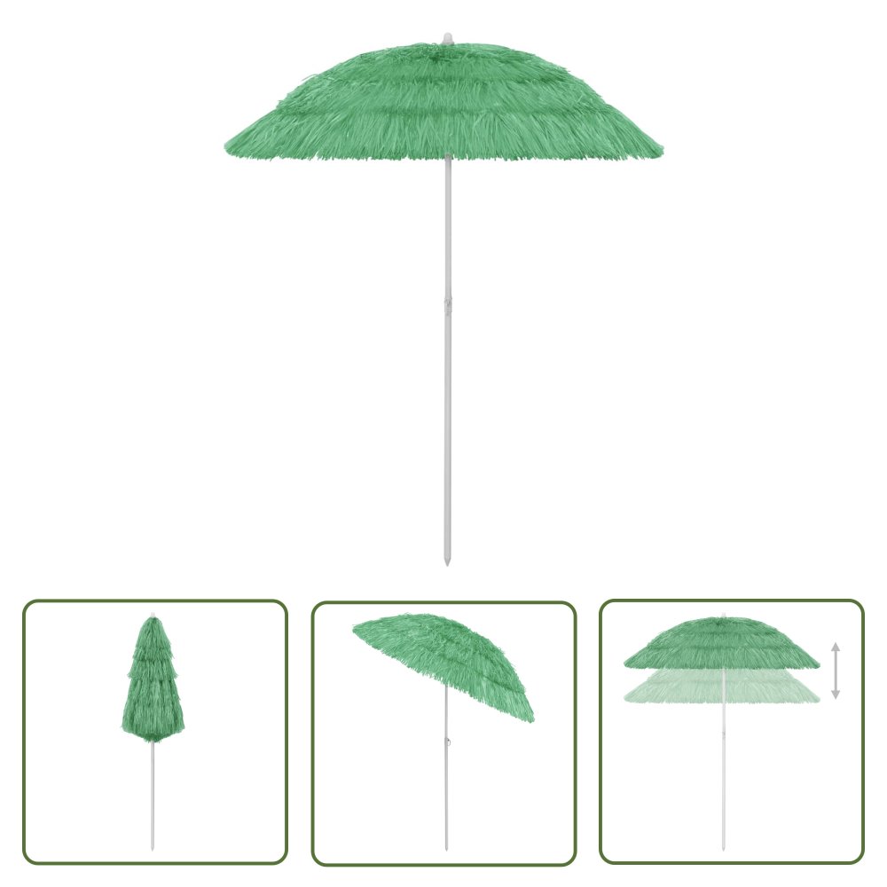 The Living Store Parasol plażowy w hawajskim stylu - zielony - 180 cm - Parasol Ogrodowy