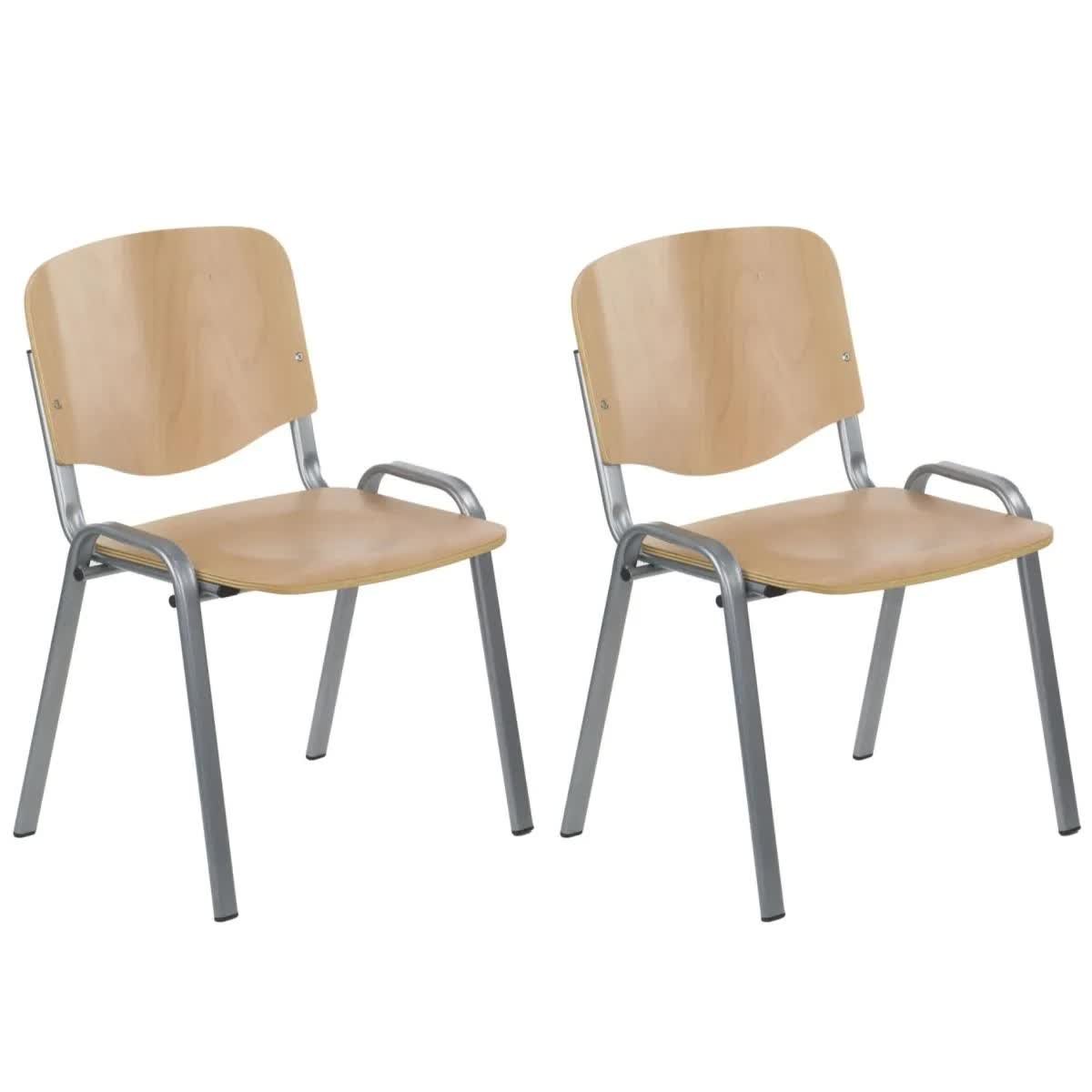 Zestaw krzeseł ze sklejki TDC-07 2 szt. buk/alu