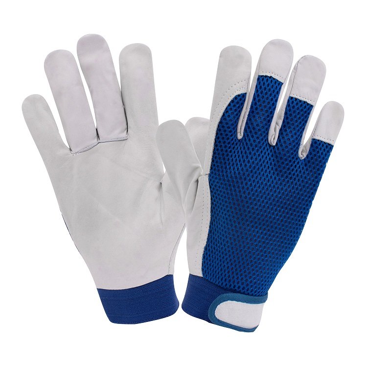 Rękawice Robocze Skórzane Rzep X-TEC BLUE MESH ROZM 10