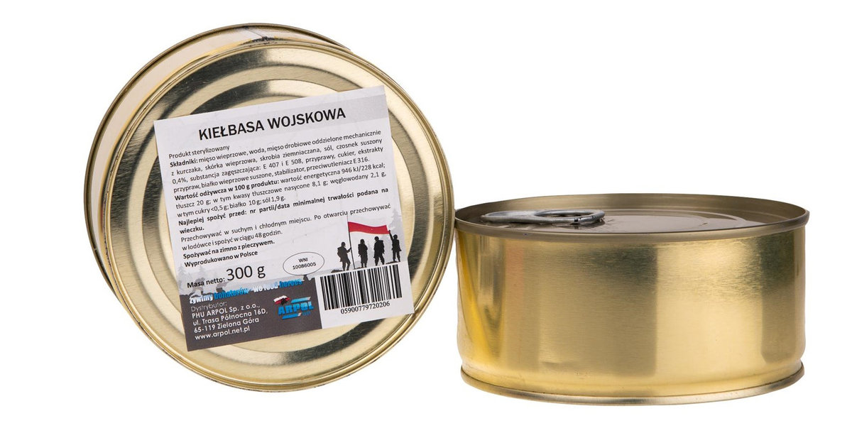 Kiełbasa wojskowa konserwa wojskowa 300g