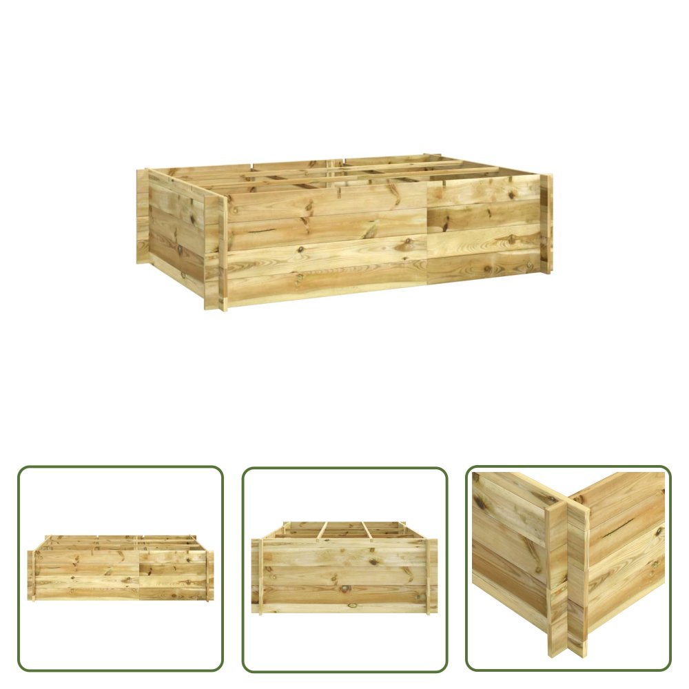 The Living Store Podniesiona donica - 150 x 100 x 40 cm - impregnowane drewno - Podwyższona Donica