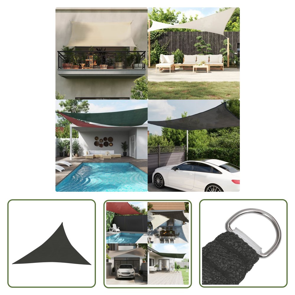 The Living Store Żagiel przeciwsłoneczny - 160 g/m² - antracyt - 4x5x6 -8 m - HDPE - Żagiel Ogrodowy