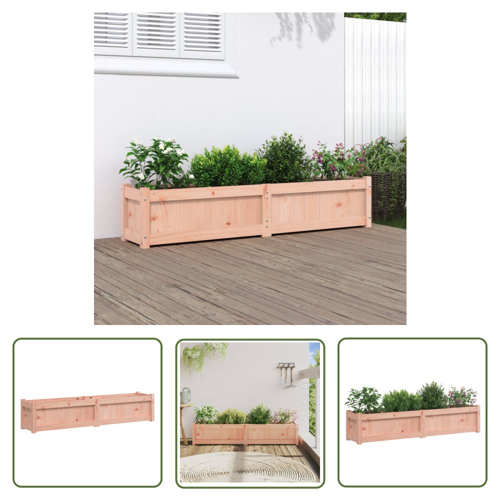 The Living Store Donica ogrodowa - 150x31x31 cm - lite drewno daglezjowe - Doniczka