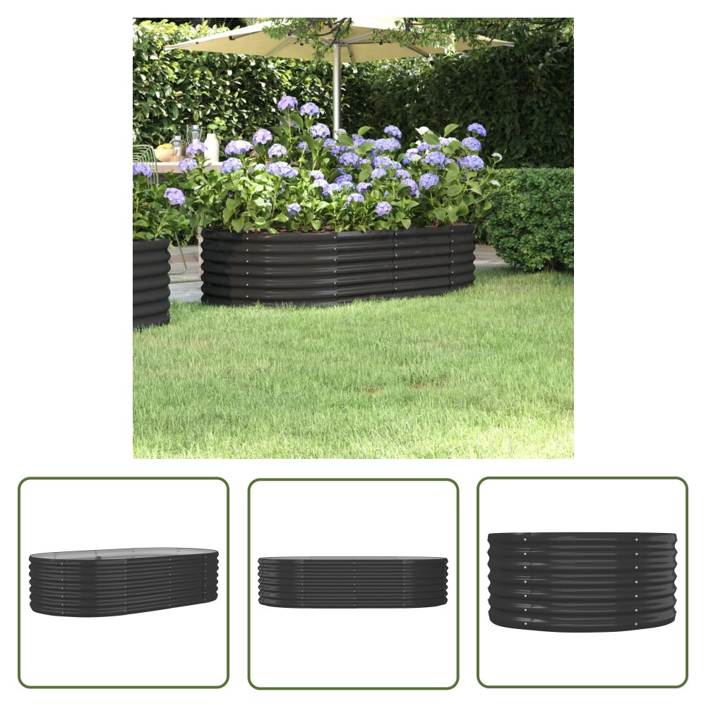 The Living Store Podwyższona donica - stal malowana proszkowo 152x80x36 cm - Podwyższona Donica