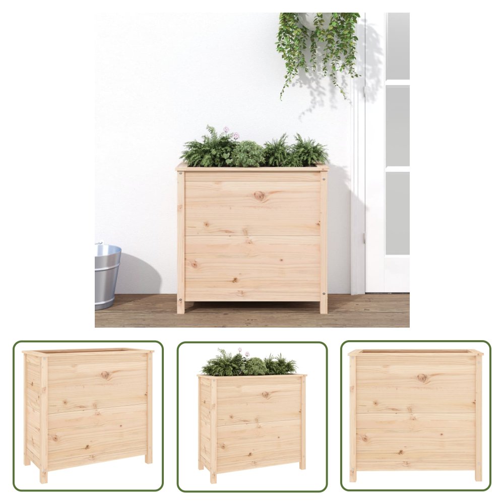 The Living Store Donica ogrodowa - 82 -5x40x78 cm - lite drewno sosnowe - Donica Ogrodowa