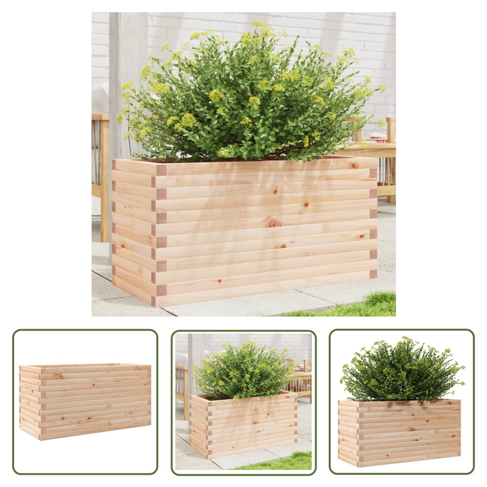 The Living Store Donica ogrodowa - 90x40x45 -5 cm - lite drewno sosnowe - Donica Ogrodowa