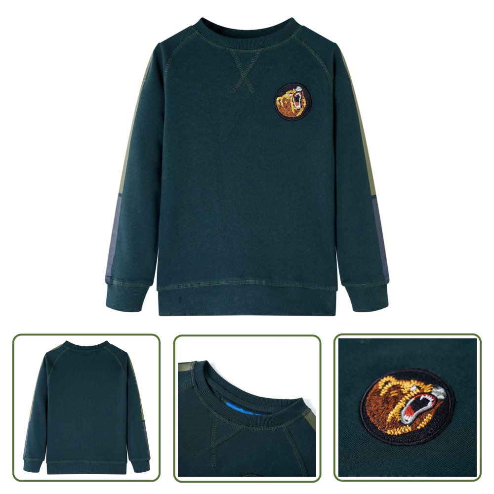 Bluza dziecięca - zieleń mchu - 128 - Bluza Dla Dziecka